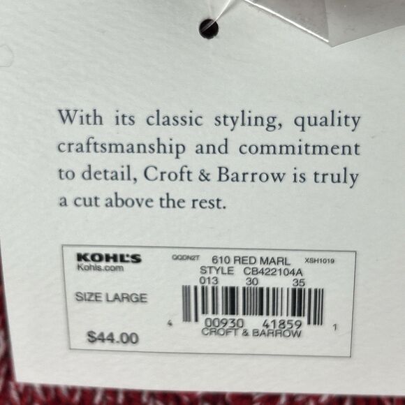 Croft & Barrow Marled Sweater Womens Sz Large Red Turtle Neck Cable Knit NWT - Picture 4 of 10